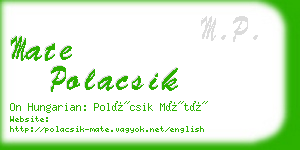 mate polacsik business card